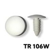 TR106W - 100 or 500 / White Shield Retainer (1/4&quot; Hole)